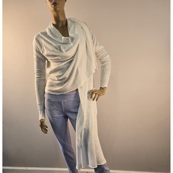 DKNY Sweaters - Pure DKNY Linen Open Front Cardigan Sweater Wrap White Size P/S